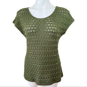 COLDWATER CREEK DARK GREEN KNITED TOP MEDIUM 10-12